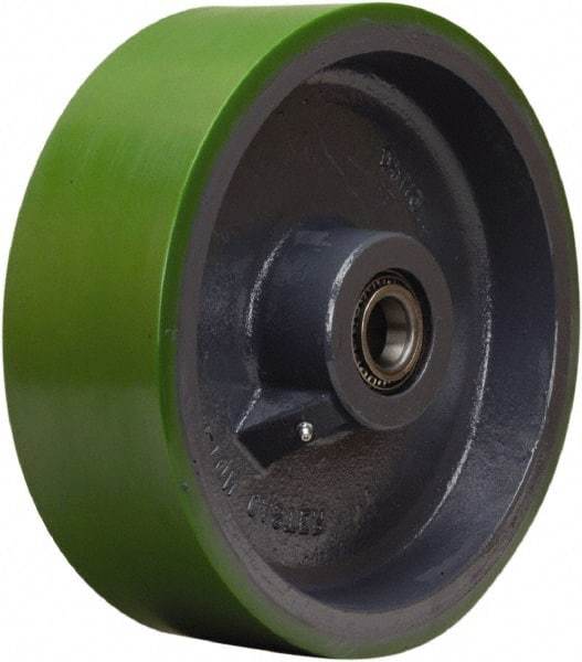 Hamilton - 12 Inch Diameter x 4 Inch Wide, Polyurethane on Cast Iron Caster Wheel - 4,800 Lb. Capacity, 4-1/4 Inch Hub Length, 1-1/4 Inch Axle Diameter, Tapered Roller Bearing - Exact Industrial Supply