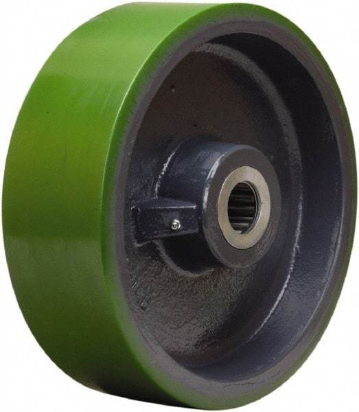 Hamilton - 12 Inch Diameter x 4 Inch Wide, Polyurethane on Cast Iron Caster Wheel - 4,800 Lb. Capacity, 4-1/4 Inch Hub Length, 1-1/4 Inch Axle Diameter, Straight Roller Bearing - Exact Industrial Supply