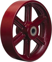 Hamilton - 12 Inch Diameter x 5 Inch Wide, Cast Iron Caster Wheel - 5,500 Lb. Capacity, 5-1/4 Inch Hub Length, 1-1/4 Inch Axle Diameter, Tapered Roller Bearing - Exact Industrial Supply