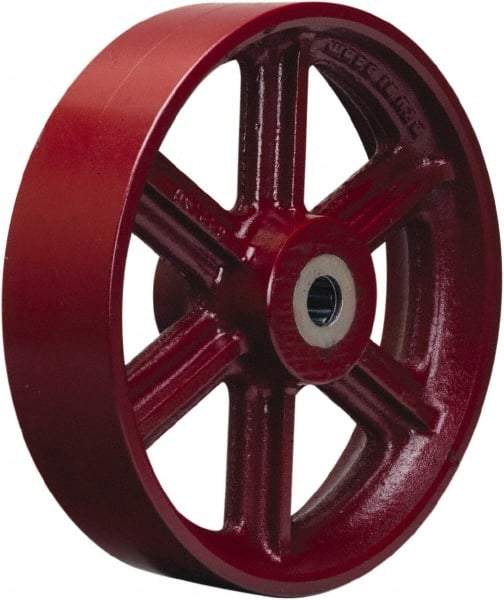 Hamilton - 14 Inch Diameter x 5 Inch Wide, Cast Iron Caster Wheel - 6,000 Lb. Capacity, 5-1/4 Inch Hub Length, 1-1/4 Inch Axle Diameter, Tapered Roller Bearing - Exact Industrial Supply