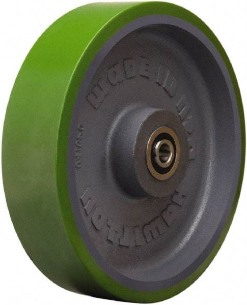 Hamilton - 12 Inch Diameter x 3 Inch Wide, Polyurethane on Cast Iron Caster Wheel - 3,500 Lb. Capacity, 3-1/2 Inch Hub Length, 1 Inch Axle Diameter, Sealed Precision Ball Bearing - Exact Industrial Supply