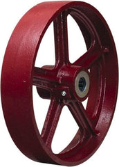 Hamilton - 12 Inch Diameter x 2 Inch Wide, Cast Iron Caster Wheel - 1,200 Lb. Capacity, 2-3/4 Inch Hub Length, 3/4 Inch Axle Diameter, Straight Roller Bearing - Exact Industrial Supply