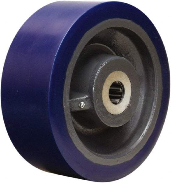 Hamilton - 10 Inch Diameter x 4 Inch Wide, Polyurethane on Forged Steel Caster Wheel - 5,000 Lb. Capacity, 4-1/4 Inch Hub Length, 2-7/16 Inch Axle Diameter, Plain Bore Bearing - Exact Industrial Supply