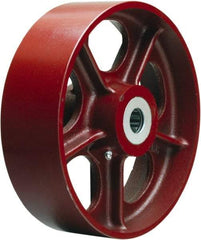 Hamilton - 10 Inch Diameter x 4 Inch Wide, Cast Iron Caster Wheel - 3,000 Lb. Capacity, 4-1/4 Inch Hub Length, 1-1/2 Inch Axle Diameter, Straight Roller Bearing - Exact Industrial Supply