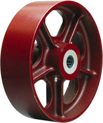 Hamilton - 11 Inch Diameter x 4 Inch Wide, Cast Iron Caster Wheel - 4,000 Lb. Capacity, 4-1/4 Inch Hub Length, 1 Inch Axle Diameter, Straight Roller Bearing - Exact Industrial Supply