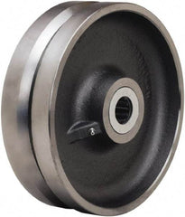 Hamilton - 10 Inch Diameter x 3 Inch Wide, Forged Steel V-Groove Caster Wheel - 4,500 Lb. Capacity, 3-1/4 Inch Hub Length, 3/4 Inch Axle Diameter, Tapered Roller Bearing - Exact Industrial Supply