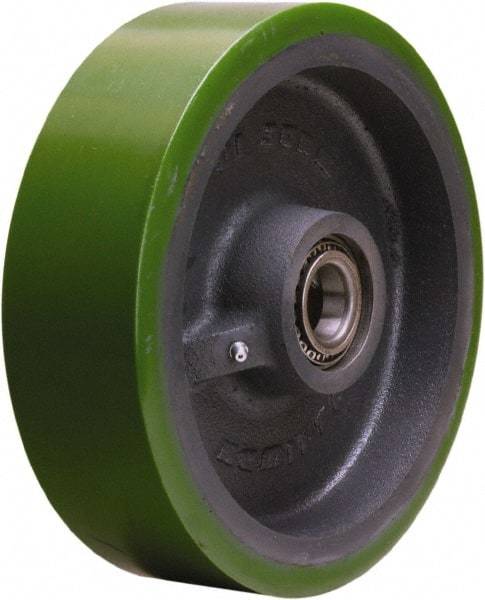 Hamilton - 10 Inch Diameter x 3 Inch Wide, Polyurethane on Cast Iron Caster Wheel - 3,000 Lb. Capacity, 3-1/4 Inch Hub Length, 3/4 Inch Axle Diameter, Tapered Roller Bearing - Exact Industrial Supply