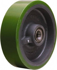 Hamilton - 10 Inch Diameter x 3 Inch Wide, Polyurethane on Cast Iron Caster Wheel - 3,000 Lb. Capacity, 3-1/4 Inch Hub Length, 1 Inch Axle Diameter, Tapered Roller Bearing - Exact Industrial Supply
