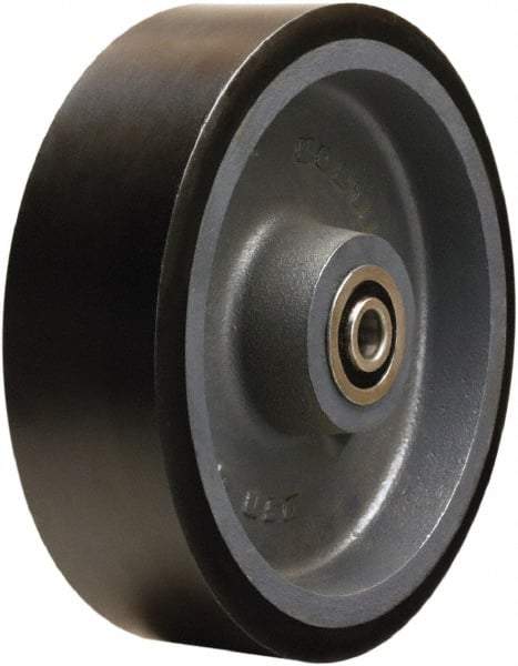 Hamilton - 10 Inch Diameter x 3 Inch Wide, Polyurethane on Cast Iron Caster Wheel - 3,900 Lb. Capacity, 3-1/4 Inch Hub Length, 3/4 Inch Axle Diameter, Tapered Roller Bearing - Exact Industrial Supply