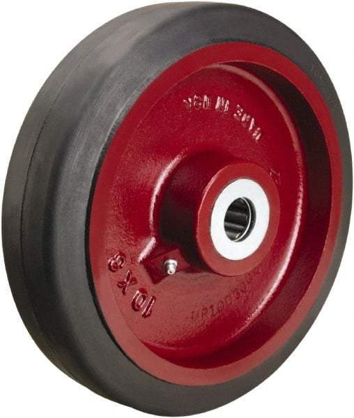 Hamilton - 10 Inch Diameter x 2-1/2 Inch Wide, Rubber on Cast Iron Caster Wheel - 790 Lb. Capacity, 3-1/4 Inch Hub Length, 3/4 Inch Axle Diameter, Tapered Roller Bearing - Exact Industrial Supply