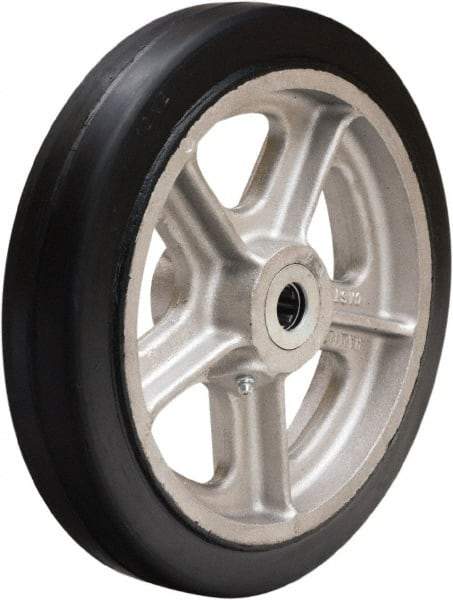 Hamilton - 10 Inch Diameter x 2-1/2 Inch Wide, Rubber on Aluminum Caster Wheel - 790 Lb. Capacity, 2-3/4 Inch Hub Length, 1 Inch Axle Diameter, Straight Roller Bearing - Exact Industrial Supply