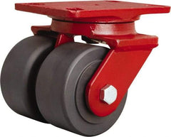 Hamilton - 4" Diam x 2" Wide x 5-5/8" OAH Top Plate Mount Swivel Caster - Nylon, 2,500 Lb Capacity, Sealed Precision Ball Bearing, 4-1/2 x 6-1/2" Plate - Exact Industrial Supply