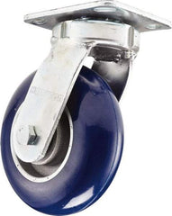 Hamilton - 5" Diam x 2" Wide x 7" OAH Top Plate Mount Swivel Caster - Polyurethane, Sealed Precision Ball Bearing, 4 x 4-1/2" Plate - Exact Industrial Supply