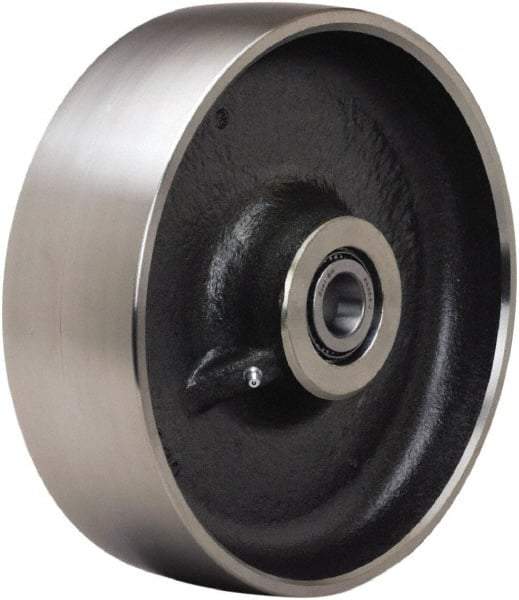 Hamilton - 10 Inch Diameter x 3 Inch Wide, Forged Steel Caster Wheel - 6,500 Lb. Capacity, 3-1/4 Inch Hub Length, 2-3/16 Inch Axle Diameter, Plain Bore Bearing - Exact Industrial Supply