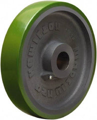 Hamilton - 12 Inch Diameter x 2-1/2 Inch Wide, Polyurethane on Cast Iron Caster Wheel - 2,800 Lb. Capacity, 3-1/4 Inch Hub Length, 1-1/4 Inch Axle Diameter, Straight Roller Bearing - Exact Industrial Supply