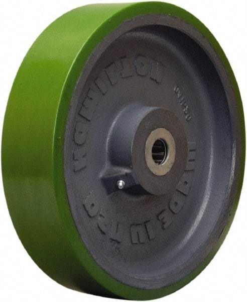 Hamilton - 12 Inch Diameter x 3 Inch Wide, Polyurethane on Cast Iron Caster Wheel - 3,500 Lb. Capacity, 3-1/4 Inch Hub Length, 1-1/2 Inch Axle Diameter, Straight Roller Bearing - Exact Industrial Supply