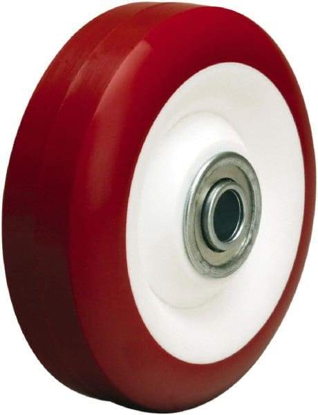 Hamilton - 4 Inch Diameter x 1-3/8 Inch Wide, Polyurethane on Polypropylene Caster Wheel - 400 Lb. Capacity, 1-5/8 Inch Hub Length, 3/8 Inch Axle Diameter, Ball Bearing - Exact Industrial Supply