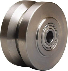Hamilton - 4 Inch Diameter x 2 Inch Wide, Stainless Steel Caster Wheel - 800 Lb. Capacity, 2-1/4 Inch Hub Length, 3/4 Inch Axle Diameter, Plain Bore Bearing - Exact Industrial Supply