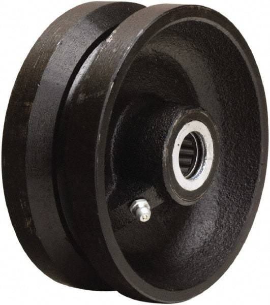 Hamilton - 5 Inch Diameter x 2 Inch Wide, Cast Iron Caster Wheel - 800 Lb. Capacity, 2-3/16 Inch Hub Length, 5/8 Inch Axle Diameter, Straight Roller Bearing - Exact Industrial Supply