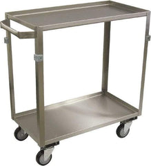 Jamco - 600 Lb Capacity, 22" Wide x 36" Long x 34" High Service Cart - 2 Shelf, Stainless Steel, 4 Swivel Casters - Exact Industrial Supply