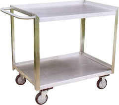 Jamco - 1,200 Lb Capacity, 36" Wide x 24" Long x 35" High Shelf Cart - 2 Shelf, Stainless Steel, 2 Rigid/2 Swivel Casters - Exact Industrial Supply