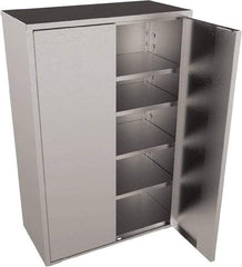 Jamco - 4 Shelf Locking Storage Cabinet - Stainless Steel, 48" Wide x 24" Deep x 73" High - Exact Industrial Supply