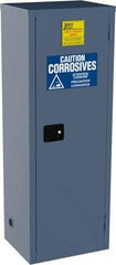 Jamco - 1 Door, 3 Shelf, Blue Steel Double Wall Safety Cabinet for Flammable and Combustible Liquids - 65" High x 18" Wide x 23" Deep, Self Closing Door, 3 Point Key Lock, 24 Gal Capacity - Exact Industrial Supply