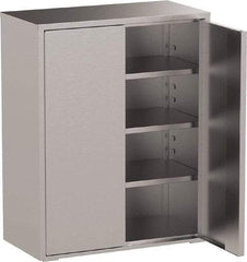 Jamco - 3 Shelf Locking Storage Cabinet - Stainless Steel, 48" Wide x 24" Deep x 61" High - Exact Industrial Supply