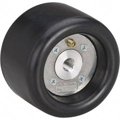 Dynabrade - 3-1/4" Wheel OD, 3" Wheel Width, 7,000 RPM, Aluminum, Pneumatic Wheel without Hub - 10-11/16" Long x 3" Wide, 1" Wheel Arbor Hole, For Use with 13204, 13505, 13515 & 13520 Dynastraight Air-Powered Abrasive Finishing Tools - Exact Industrial Supply