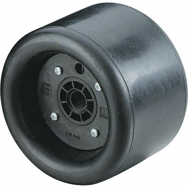 Dynabrade - 5" Wheel OD, 3-1/2" Wheel Width, 3,500 RPM, Aluminum, Pneumatic Wheel without Hub - 15-1/2" Long x 3-1/2" Wide, 1/2" Wheel Arbor Hole - Exact Industrial Supply