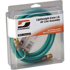 Dynabrade - 8mm ID 5' Long Hose - Male/Female Ends, 90 Working psi, Green - Exact Industrial Supply