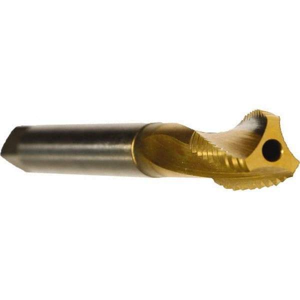 Emuge - 1-1/8 - 8 UN 4 Flute 2BX Modified Bottoming Spiral Flute Tap - Cobalt, TiN Finish, 7.087" OAL, Right Hand Flute, Right Hand Thread, Series Rekord D - Exact Industrial Supply