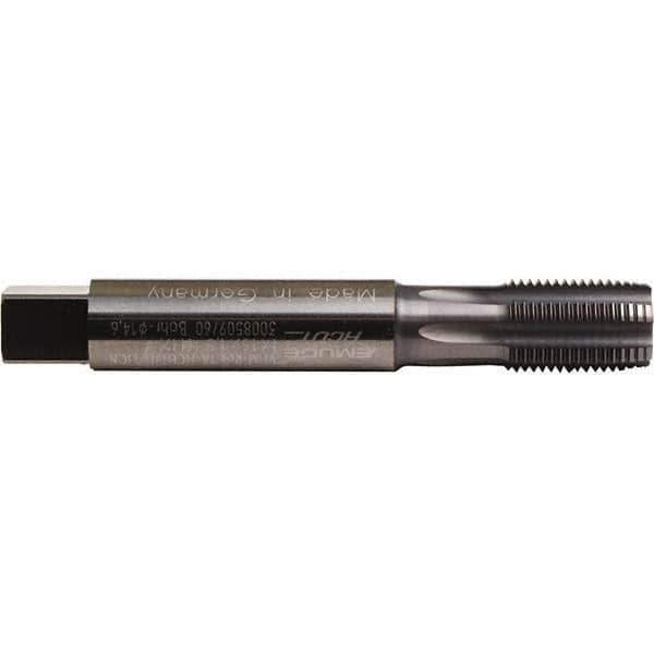 Emuge - 1/4-19" BSPP, 6 Flutes, Plug Chamfer, TiCN Coated, Solid Carbide British Standard Pipe Tap - 0.5512" Shank Diam, 0.4331" Square Size, Series Rekord A - Exact Industrial Supply