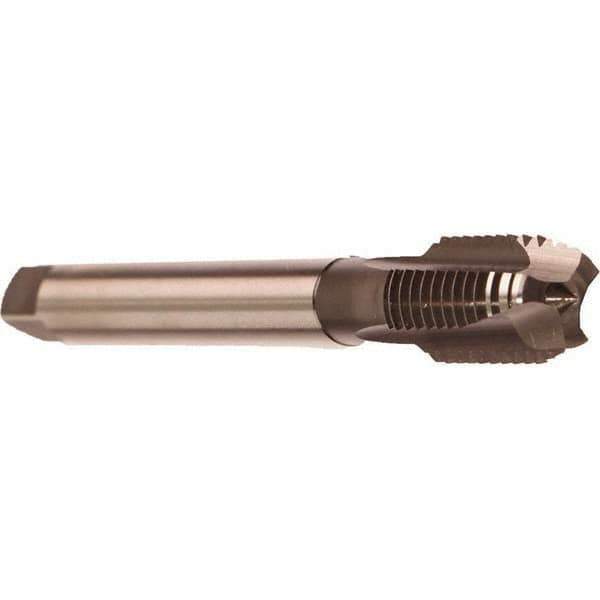 Emuge - 1/2-13 UNC, 3 Flute, Nitride Finish, Cobalt Spiral Point Tap - Modified Bottoming Chamfer, Right Hand Thread, 4.331" OAL, 0.984" Thread Length, 0.367" Shank Diam, 3BX Class of Fit, Series Rekord B - Exact Industrial Supply