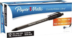 Paper Mate - 0.8mm Ball Point Retractable Pen - Black - Exact Industrial Supply