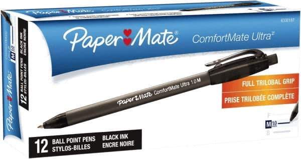 Paper Mate - 1mm Ball Point Retractable Pen - Black - Exact Industrial Supply