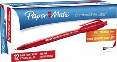 Paper Mate - 1mm Ball Point Retractable Pen - Red - Exact Industrial Supply