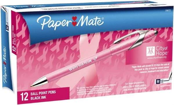 Paper Mate - 1mm Ball Point Retractable Pen - Black - Exact Industrial Supply