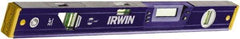 Irwin - 24" Long 3 Vial Box Beam Level - Aluminum, Blue - Exact Industrial Supply