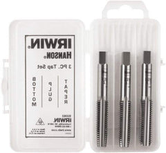 Irwin Hanson - M12x1.75 Metric, 4 Flute, Bottoming, Plug & Taper, Bright Finish, Carbon Steel Tap Set - Right Hand Cut, 2B Class of Fit, Series Hanson - Exact Industrial Supply