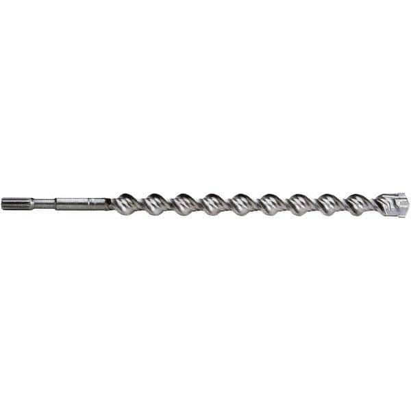 1-3/4″ Diam, Spline Shank, Carbide-Tipped Rotary & Hammer Drill Bit 18″ Usable Length, 23″ OAL