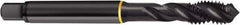 Guhring - M14x1.50 Metric Fine 6H Modified Bottoming Spiral Flute Tap - Cobalt, Oxide Finish, 3.591" OAL, Right Hand Flute, Right Hand Thread, D6, Series 4413 - Exact Industrial Supply