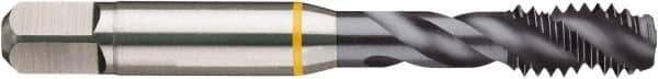 Guhring - #6-40 UNF 2B/3B Modified Bottoming Spiral Flute Tap - Cobalt, TiCN Finish, 2" OAL, Right Hand Flute, Right Hand Thread, H2, Series 4410 - Exact Industrial Supply