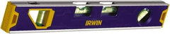 Irwin - Magnetic 12" Long 4 Vial Torpedo Level - Aluminum, Blue - Exact Industrial Supply