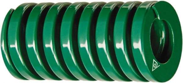 Associated Spring Raymond - 2-1/2" Hole Diam, 1-1/2" Rod Diam, 8" Free Length, Green Die Spring - 1423 Lb Max Deflection, 3.9409" Max Deflection, Light Duty, Chromium Alloy Steel - Exact Industrial Supply