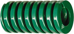 Associated Spring Raymond - 2-1/2" Hole Diam, 1-1/2" Rod Diam, 8" Free Length, Green Die Spring - 1423 Lb Max Deflection, 3.9409" Max Deflection, Light Duty, Chromium Alloy Steel - Exact Industrial Supply