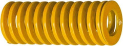 Associated Spring Raymond - 25mm Hole Diam, 12.5mm Rod Diam, 12" Free Length, Yellow Die Spring - 754 Lb Max Deflection, 4.189" Max Deflection, Extra Heavy Duty, Chromium Alloy Steel - Exact Industrial Supply