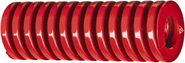 Associated Spring Raymond - 2-1/2" Hole Diam, 1-1/2" Rod Diam, 6" Free Length, Red Die Spring - 2765 Lb Max Deflection, 1.7087" Max Deflection, Heavy Duty, Chromium Alloy Steel - Exact Industrial Supply