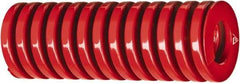 Associated Spring Raymond - 2" Hole Diam, 1" Rod Diam, 10" Free Length, Red Die Spring - 1838 Lb Max Deflection, 3.5551" Max Deflection, Heavy Duty, Chromium Alloy Steel - Exact Industrial Supply