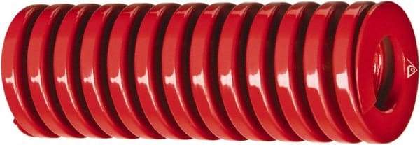 Associated Spring Raymond - 1-1/4" Hole Diam, 5/8" Rod Diam, 3-1/2" Free Length, Red Die Spring - 922 Lb Max Deflection, 1.1417" Max Deflection, Heavy Duty, Chromium Alloy Steel - Exact Industrial Supply